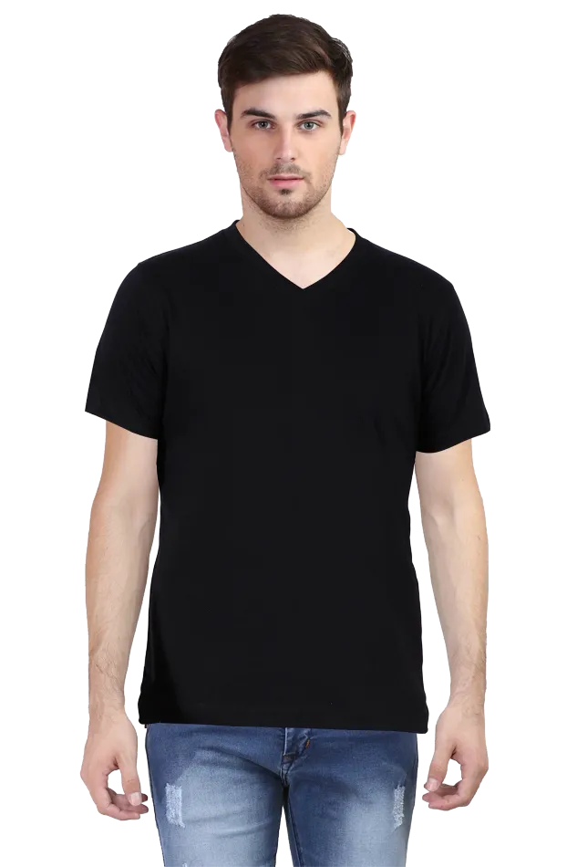 V-Neck Cotton T-Shirt for Men in Solid Colour - GottaGo.in