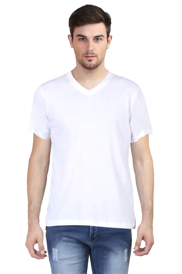 V-Neck Cotton T-Shirt for Men in Solid Colour - GottaGo.in