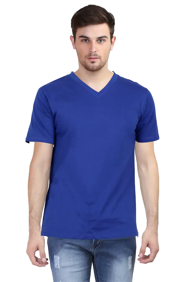 V-Neck Cotton T-Shirt for Men in Solid Colour - GottaGo.in