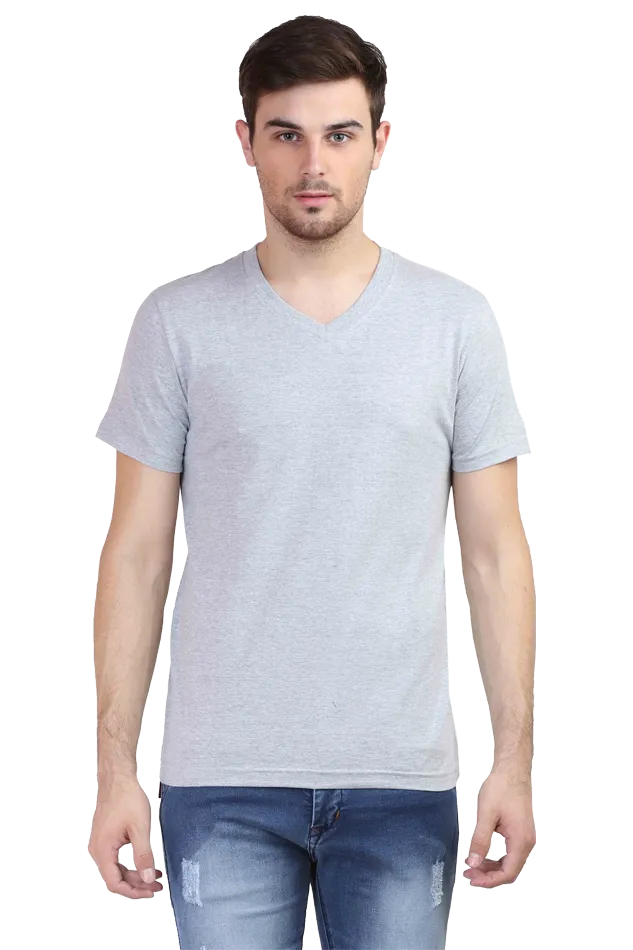 V-Neck Cotton T-Shirt for Men in Solid Colour - GottaGo.in